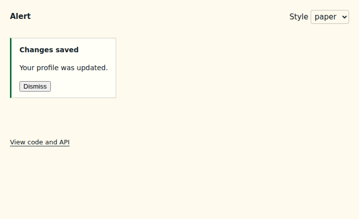 Alert browser-rendered example
