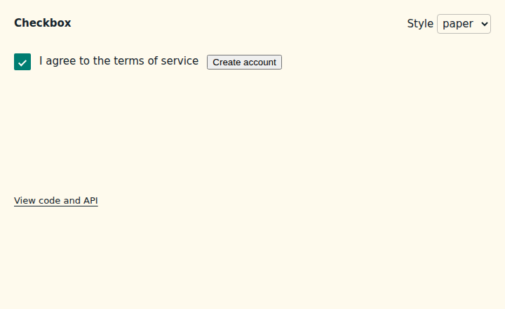 Checkbox example rendered in a real browser