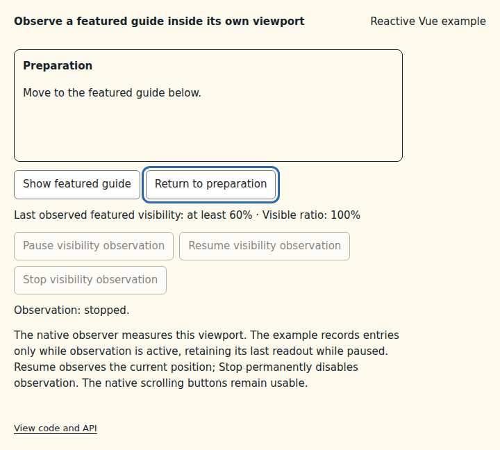 Observe a featured guide inside its own viewport: state after the verified interactions