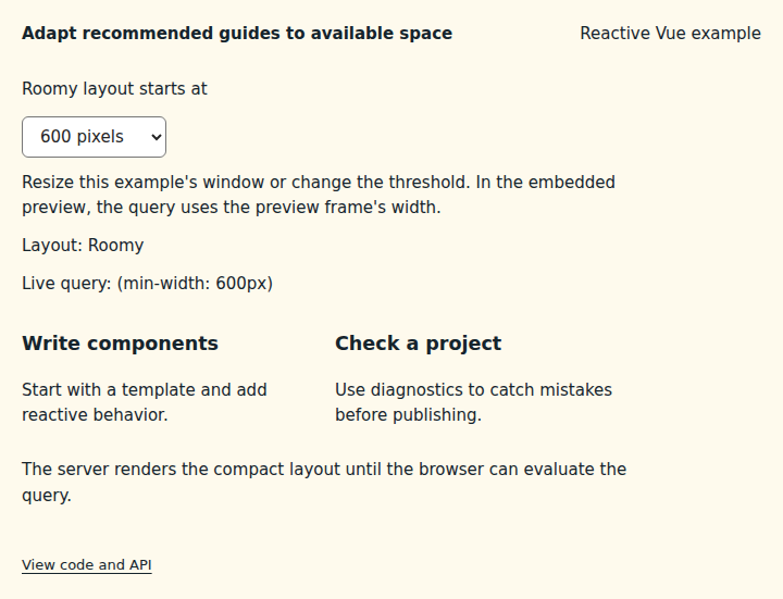Adapt recommended guides to available space: initial state
