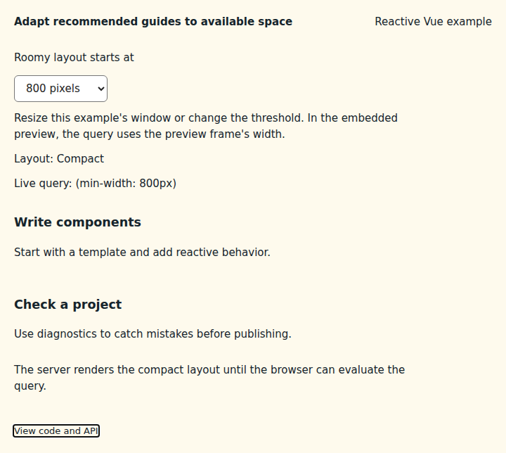 Adapt recommended guides to available space: state after the verified interactions