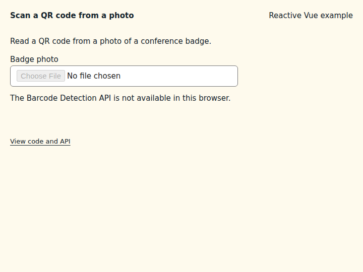 Scan a QR code from a photo: initial state