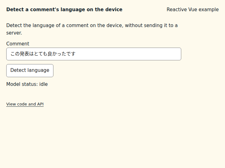 Detect a comment's language on the device: state after the verified interactions