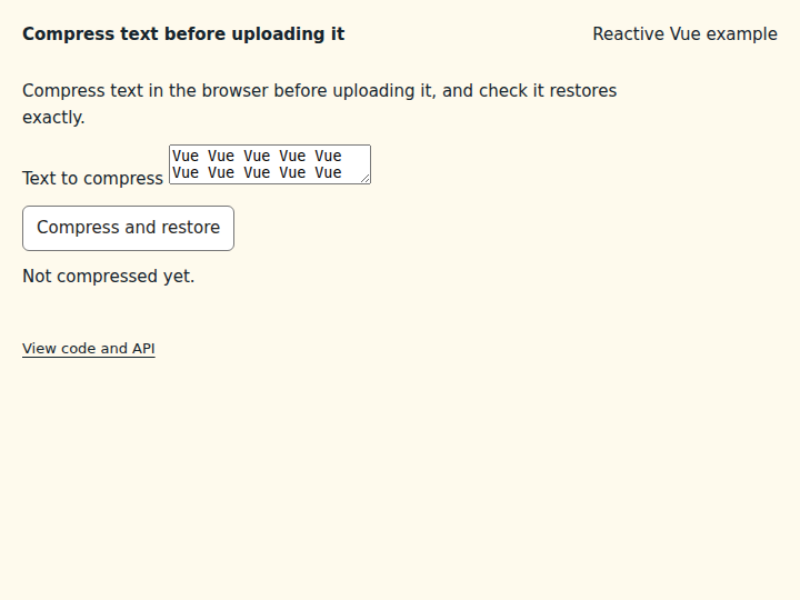 Compress text before uploading it: initial state