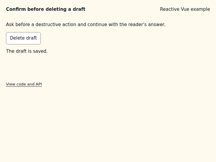 Confirm before deleting a draft: initial state