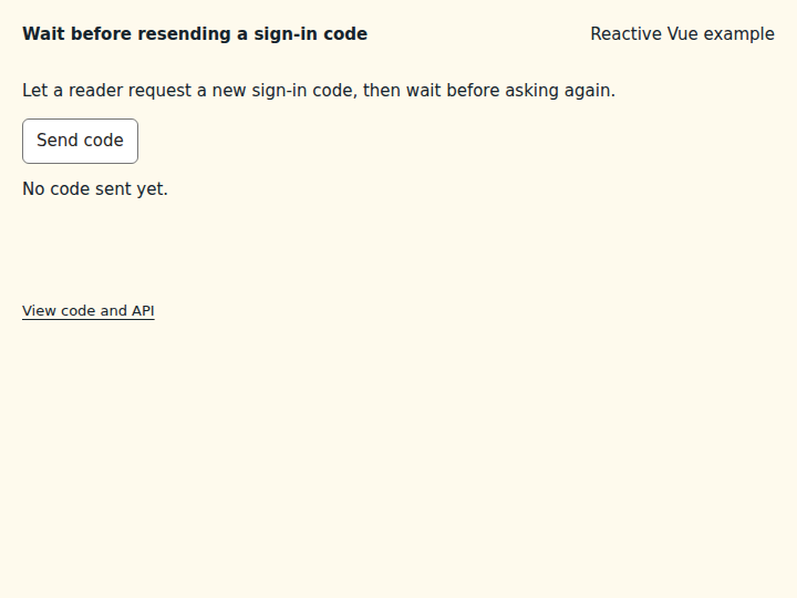 Wait before resending a sign-in code: initial state