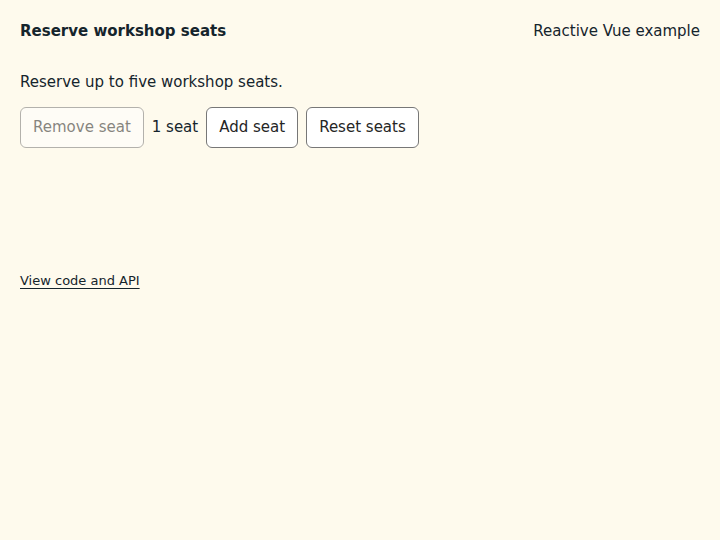 Reserve workshop seats: initial state