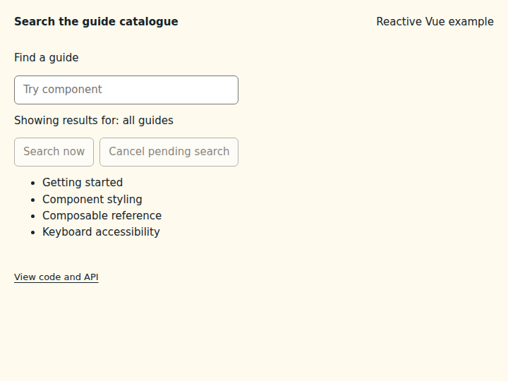 Search the guide catalogue: initial state