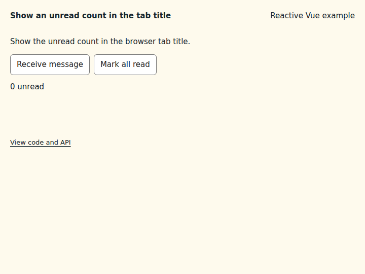 Show an unread count in the tab title: initial state