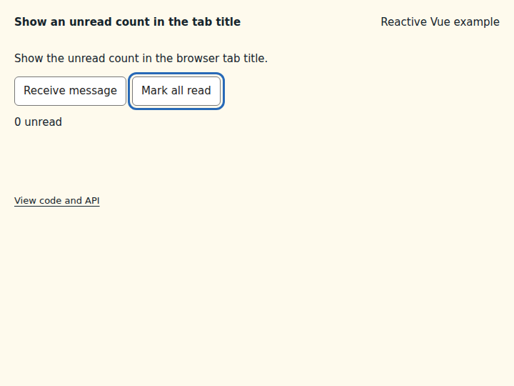 Show an unread count in the tab title: state after the verified interactions