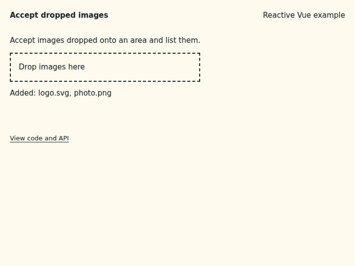 Accept dropped images: state after the verified interactions