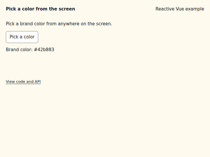Pick a color from the screen: initial state