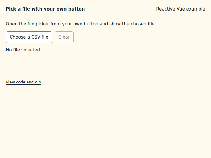 Pick a file with your own button: initial state