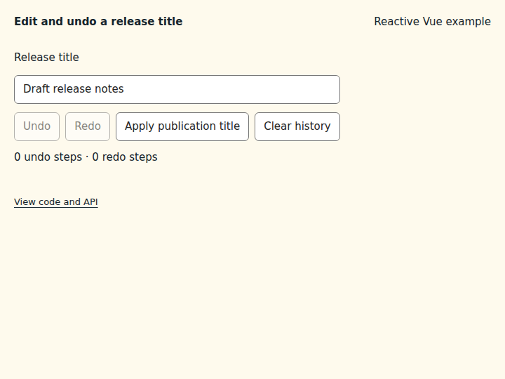 Edit and undo a release title: initial state
