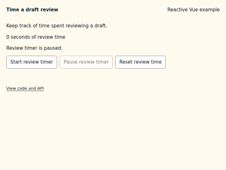 Time a draft review: initial state