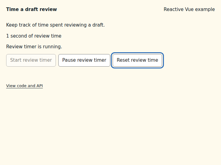 Time a draft review: state after the verified interactions