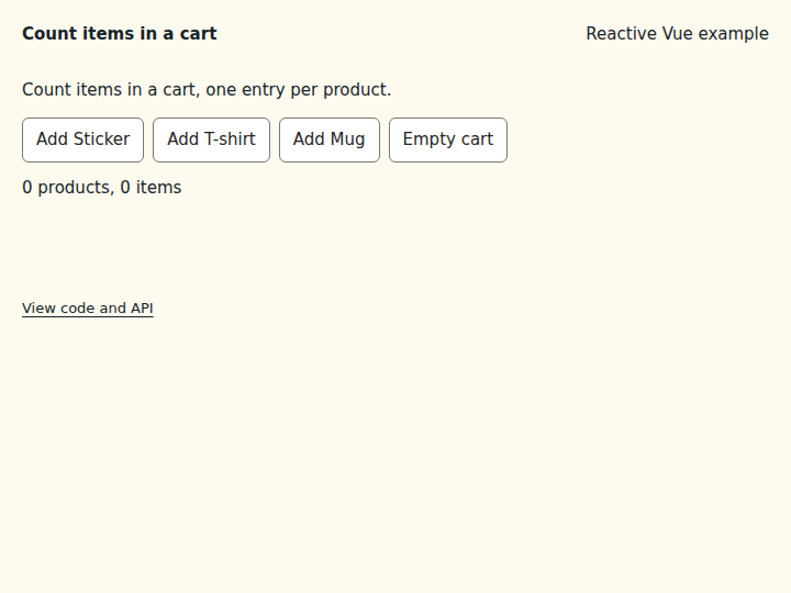 Count items in a cart: initial state