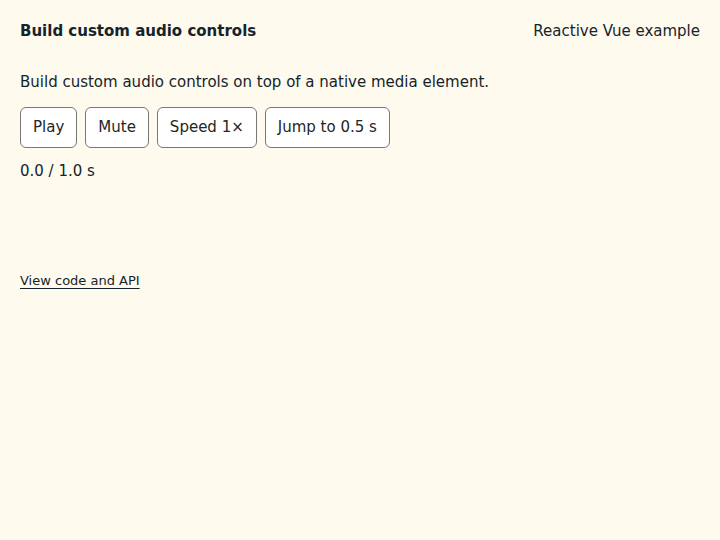 Build custom audio controls: initial state