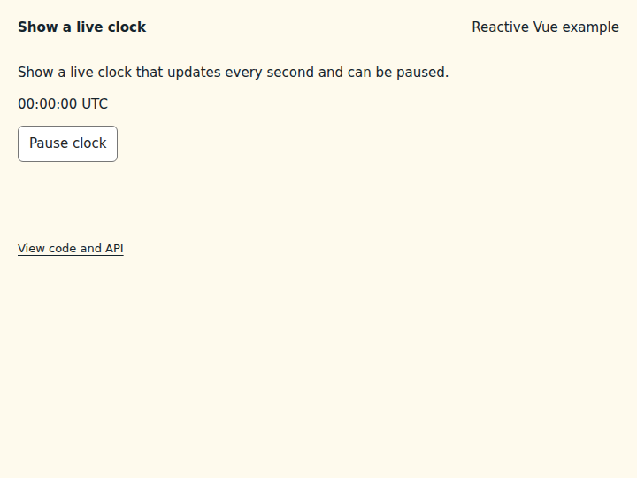 Show a live clock: initial state