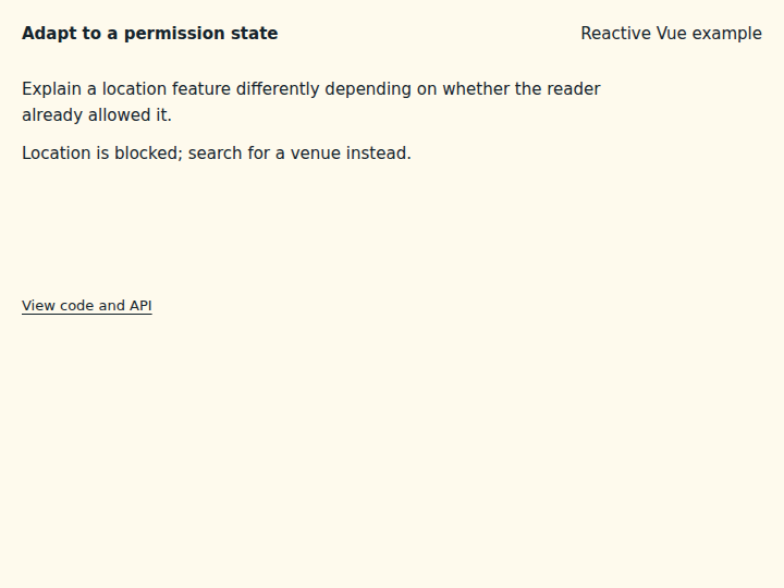 Adapt to a permission state: initial state