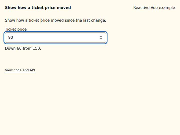 Show how a ticket price moved: state after the verified interactions