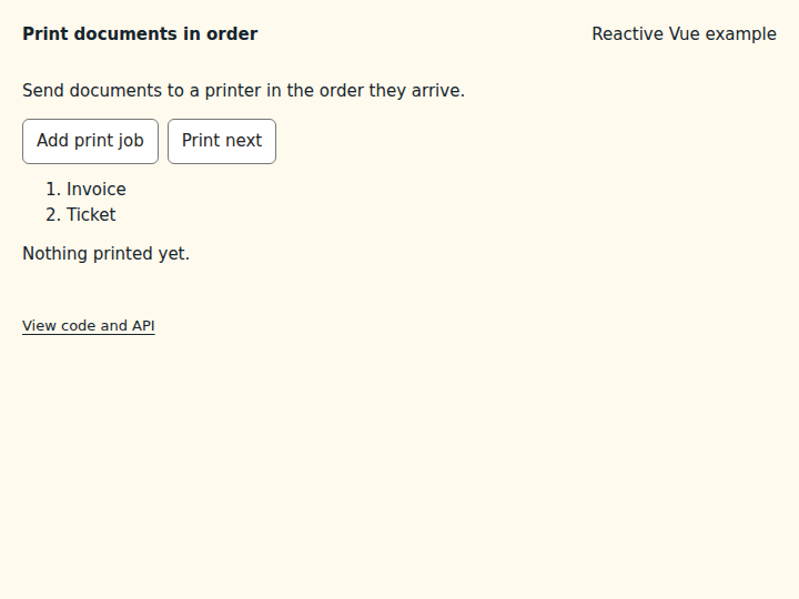 Print documents in order: initial state