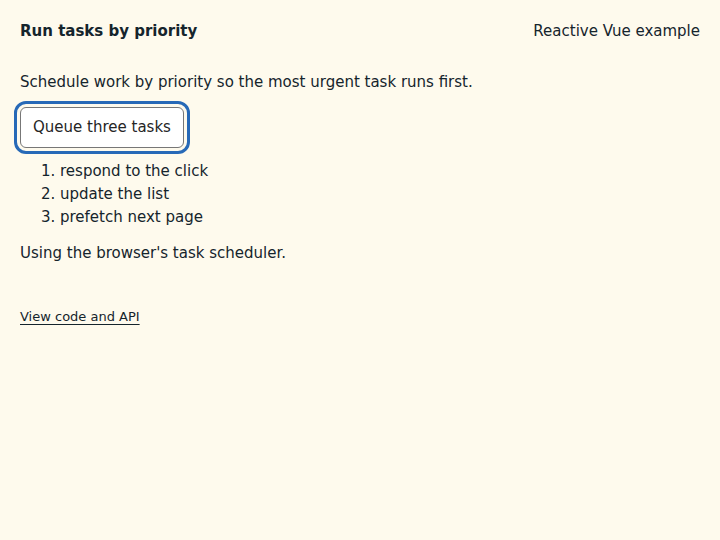 Run tasks by priority: state after the verified interactions