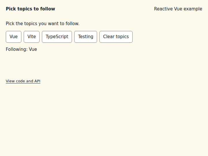Pick topics to follow: initial state