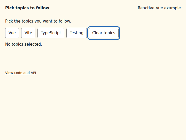 Pick topics to follow: state after the verified interactions