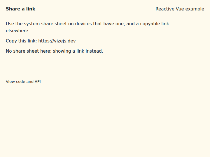 Share a link: state after the verified interactions