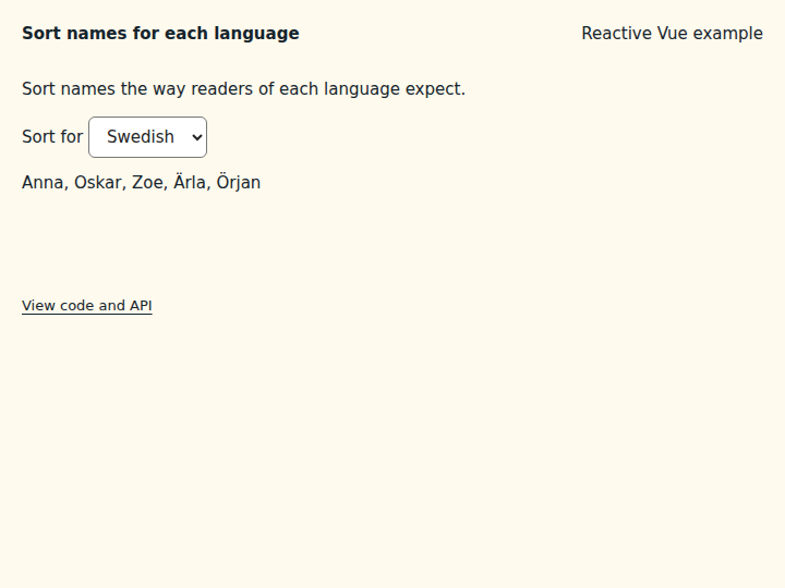 Sort names for each language: state after the verified interactions