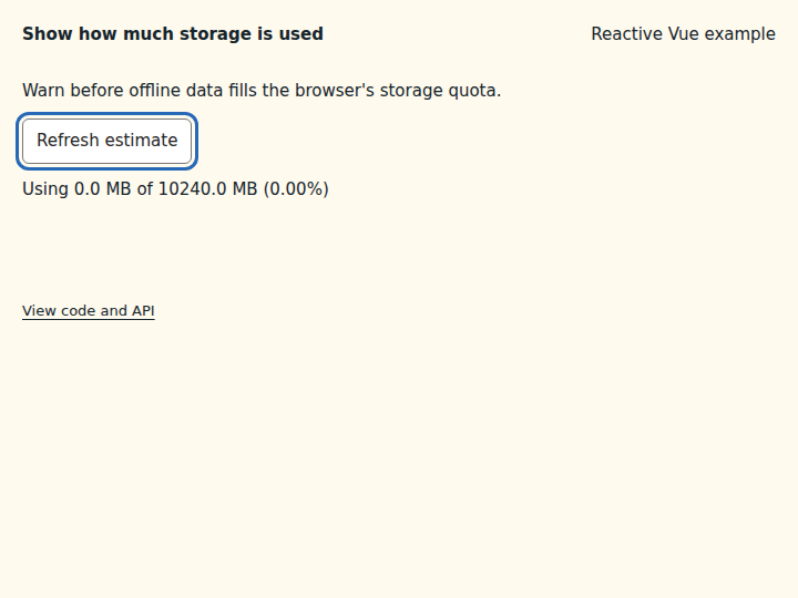Show how much storage is used: state after the verified interactions