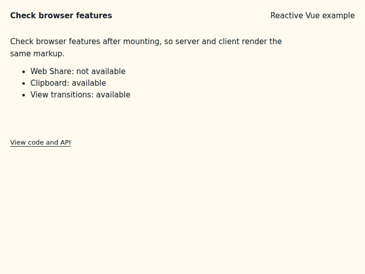 Check browser features: initial state