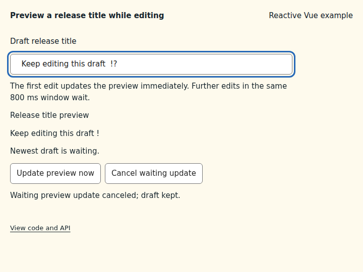 Preview a release title while editing: state after the verified interactions
