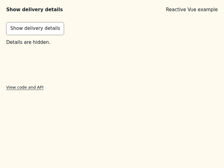 Show delivery details: initial state