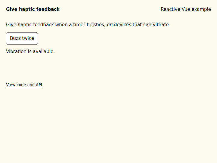 Give haptic feedback: initial state