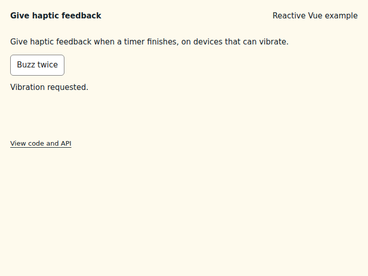 Give haptic feedback: state after the verified interactions