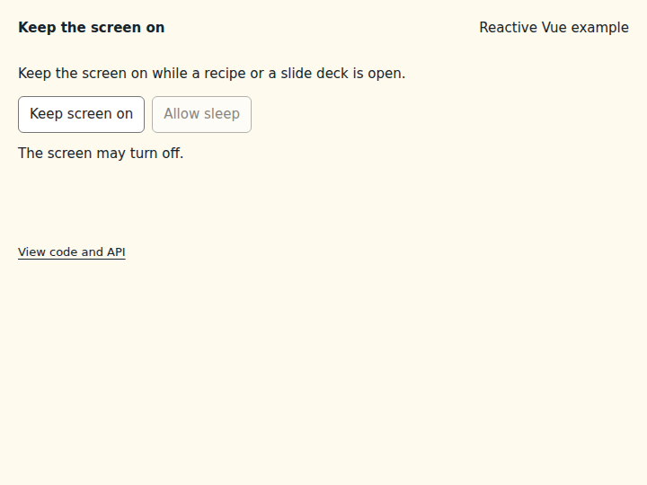 Keep the screen on: initial state