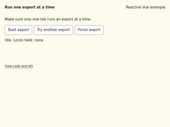 Run one export at a time: initial state
