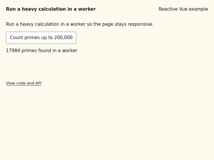 Run a heavy calculation in a worker: state after the verified interactions