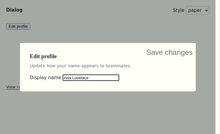 Dialog browser-rendered example
